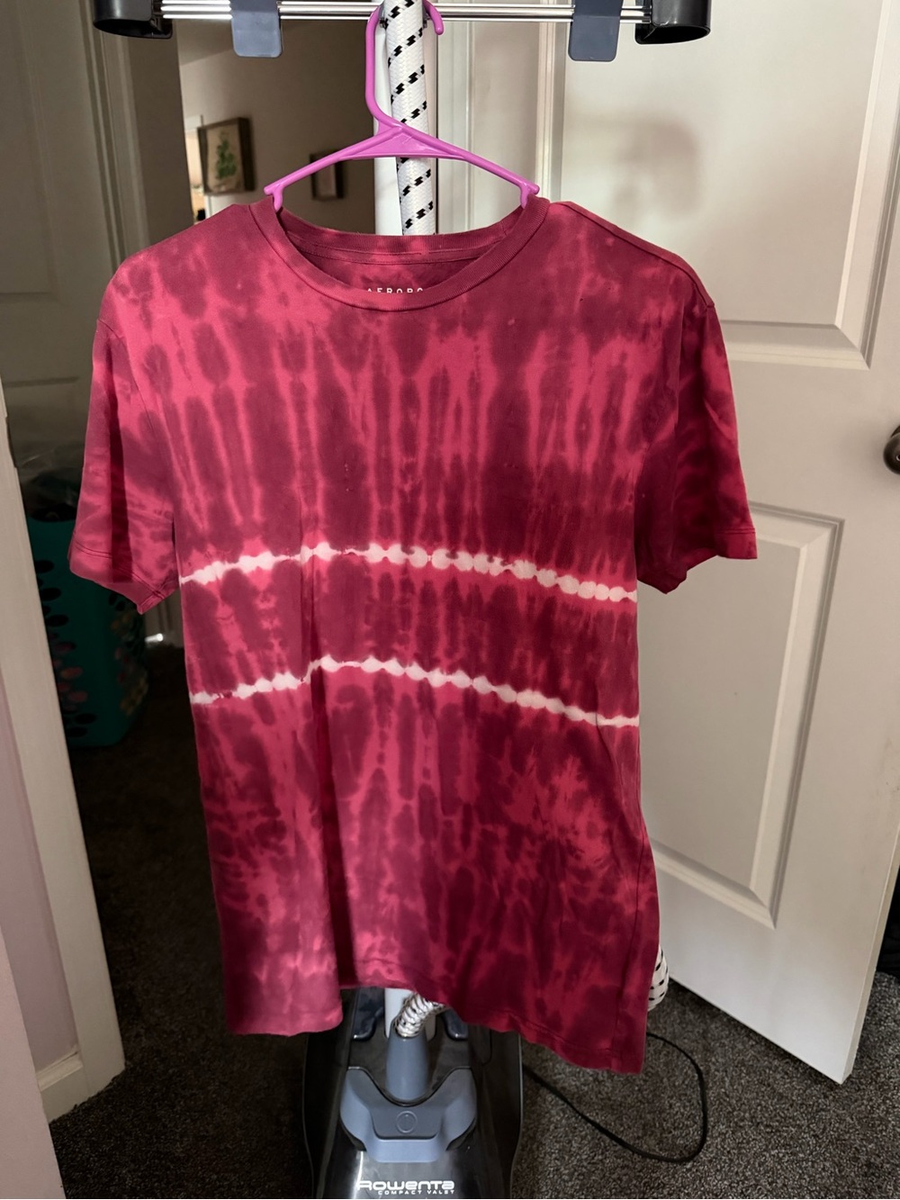 Aeropostale Men's Red Tie-Dye Short Sleeve Tee